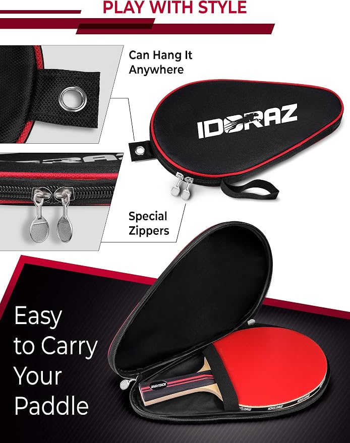 Professional Ping Pong Paddle with ITTF Rubber and Carrying Case | Table Tennis Racket with Speed 99, Spin 93, Control 90, Improves Accuracy and Consistency
