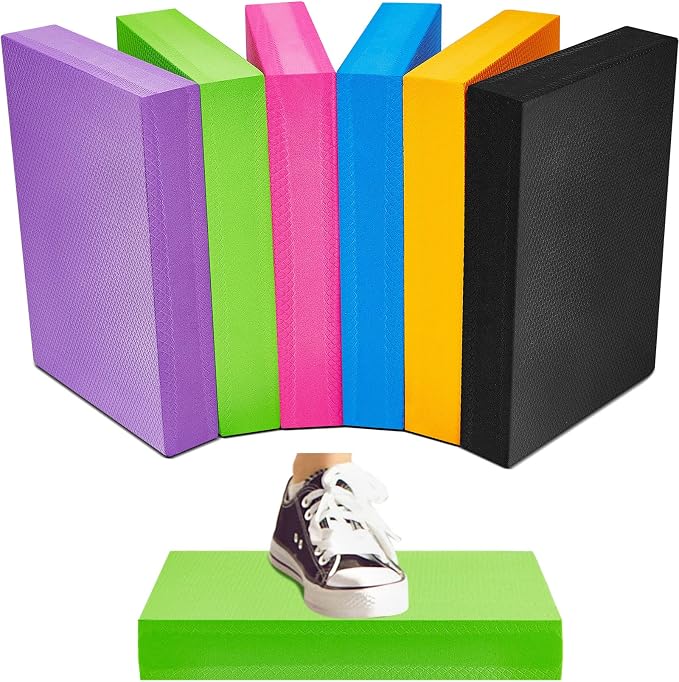 Hanaive 2/4/6 Pcs Balance Pad Foam Pad 11.81 x 7.87 x 1.97 Inch Yoga Mat Non Slip Cushion Exercise Knee Mat for Fitness Stability Stretching, Pilates, Physical Therapy, Core Trainer