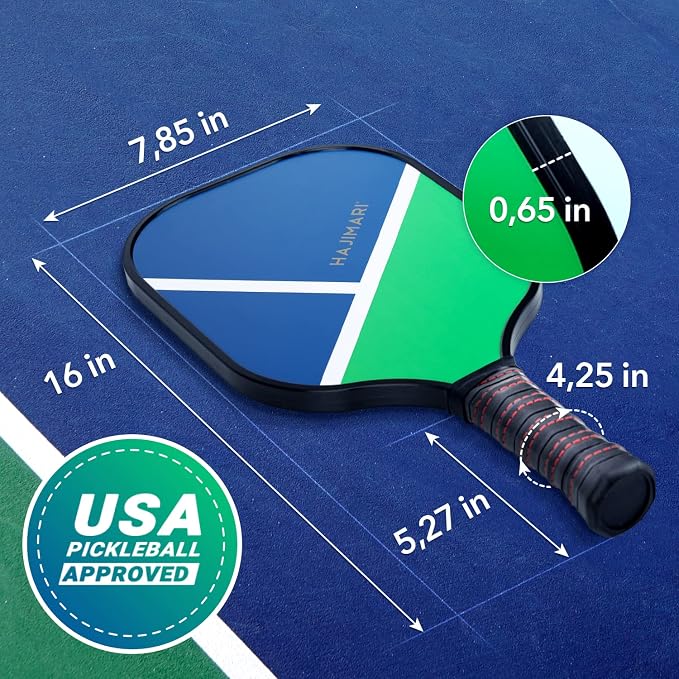 Hajimari Pickleball Paddle x1 - USAPA Approved, Carbon Fiber Craftsmanship | Lightweight Design with Polypropylene Core | Comfort Grip for Enhanced Play