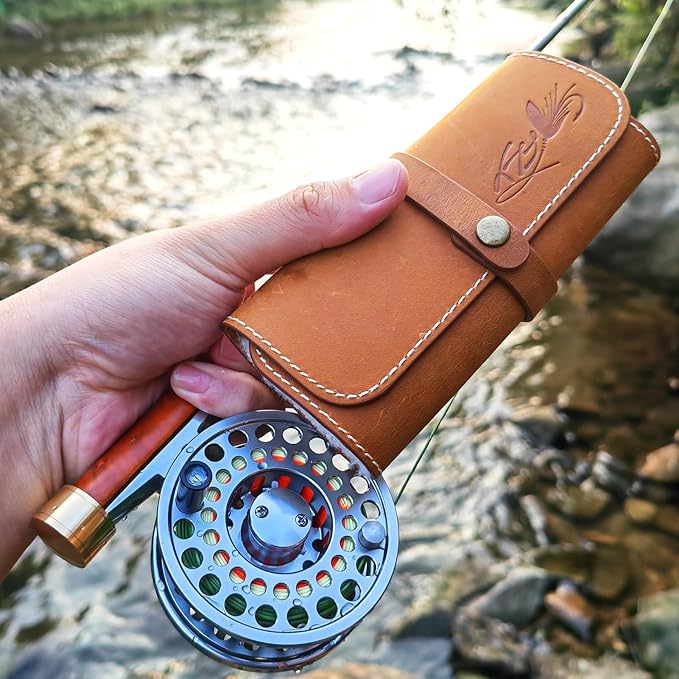 Fly Boxes for Fly Fishing Leather Wallet Tackle Box Flies Streamer Dry Fly Box Display Case Gifts for Men, Women (Fly Wallet)