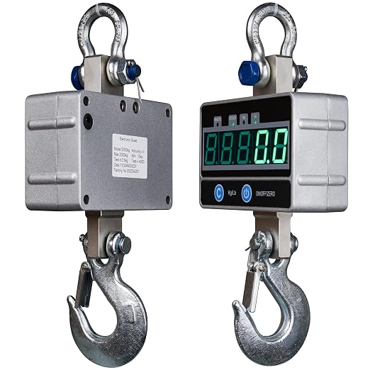 Digital Hanging Scale, 2000KG / 4400LBS Crane Scale, Mefape Heavy Duty Industrial Scale, Remote Included, LED Display