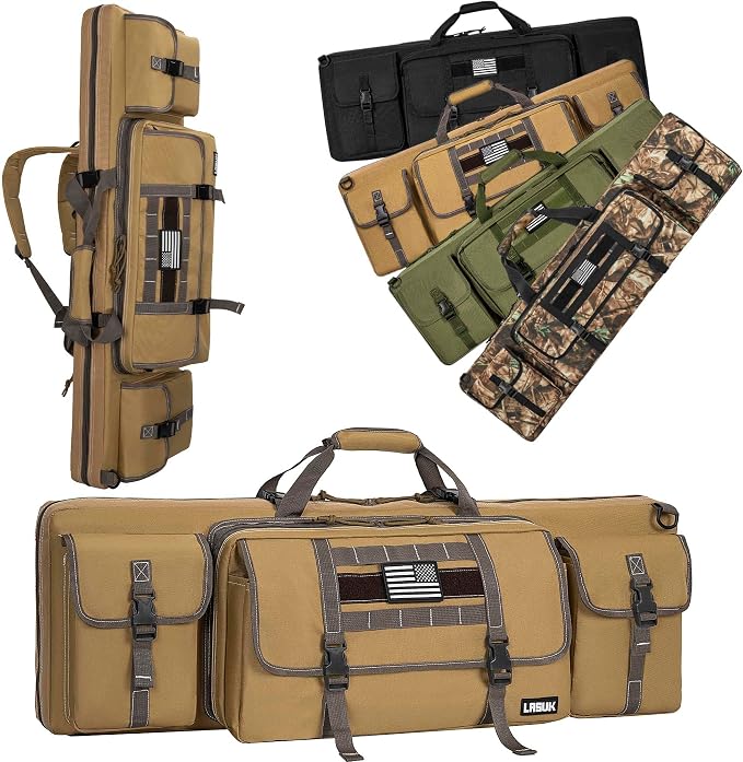 28" 32" 36" 42" 46" 48" 51" 55" Soft Double Rifle Bag, Portable Long Rifle Bag for Outdoor Hunting Shooting, Gun Case Storage & Transportation, with Multiple Colors