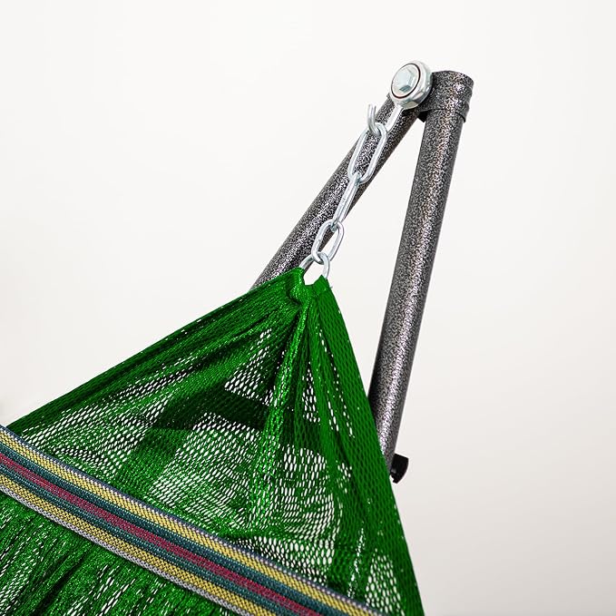 Best Home Fashion Portable Hammock with Collapsible Steel Stand, 600 lbs Capacity, No Tools Assembly, Carrying Bag Included, Perfect for Indoor Outdoor Backyard Patio Camping Beach, 2 Person, Green