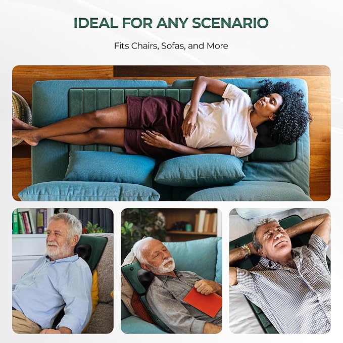 Full Body Massage Mat with Heat, Detachable Massager Pad Deep Tissue Pain Relief,10 Vibrating Motors for Relaxation at Home or Office