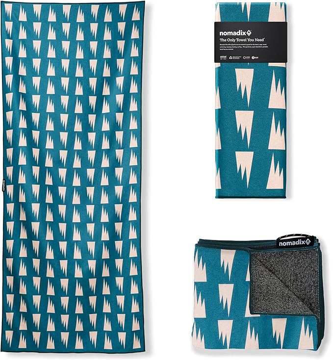 Nomadix Original Towel - Perfect for Beach, Pool, Travel, Camping, Yoga - Made with Recycled Materials - Super Absorbent - Sand Resistant - Summit Green - 72.5x30