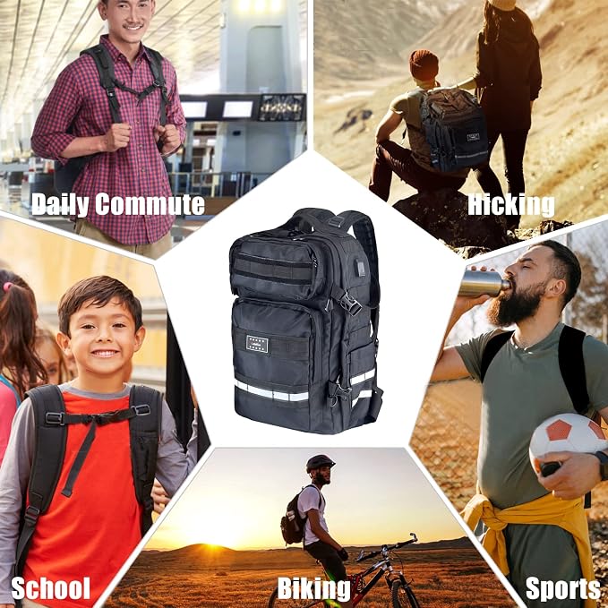 Goldfire Motorcycle Helmet Backpack Waterproof Large Capacity Hiking Backpack Military Tactical Bag Snowmobile Cycling Rechargeable Helmet Bag With USB Port