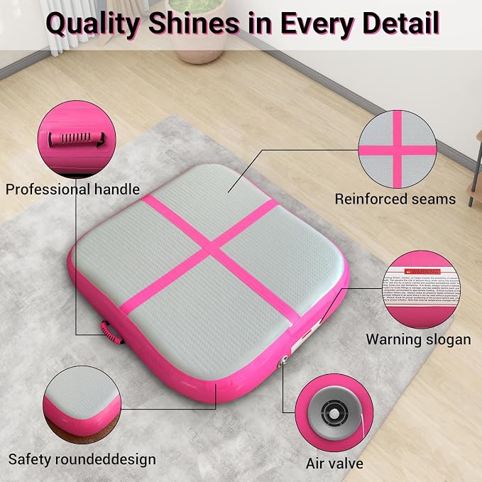Air Mat Tumble Track, Gymnastics Mats Tumbling Track with Electric Air Pump for Home Use Cheerleading Training Kids Gym Yoga