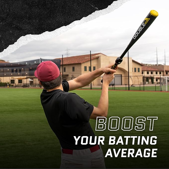 SKLZ Double Drive Weighted Training Bat for Baseball & Softball | 28" Length, 30 oz. Weight | Weights Above and Below Grip for Bat Speed and Power | Durable Aluminum Build | Durasoft Grip