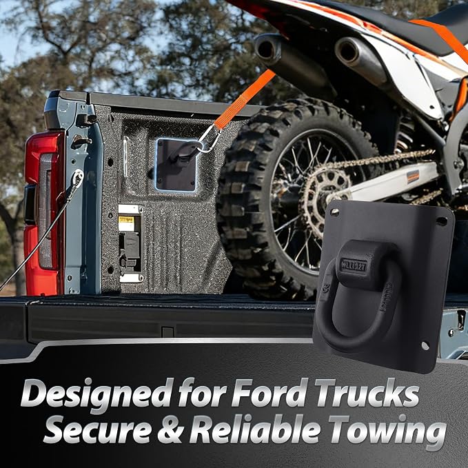 Heavy Duty Truck Bed Tie Down Anchors for Ford F150 F250 F350 Raptor 2015-2025, 4-Pack Cargo Tie Downs with M6 Tap, Replaces FL3Z-9928408-AB & FL3Z-99000A64-B
