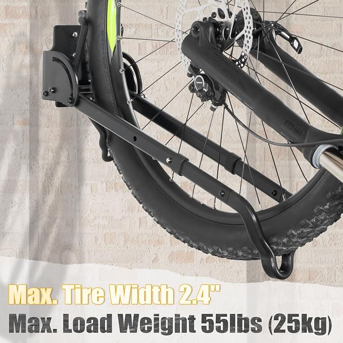 CyclingDeal Swivel Bike Wall Mount Rack - Vertical Adjustable Foldable Bicycle Parking Rack with Wheel Holder - for 20"-29" MTB 700C Road Bikes Home Garage Storage