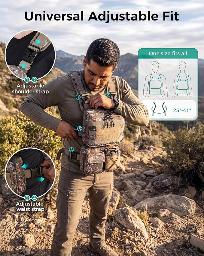 Blue Quartz 3-in-1 Running Vest with 2L Water Bladder, Lightweight Tactical Hydration Backpack with Detachable Waist Pack, Reflective Chest Pack for Hiking Running Cycling Race for Women Men