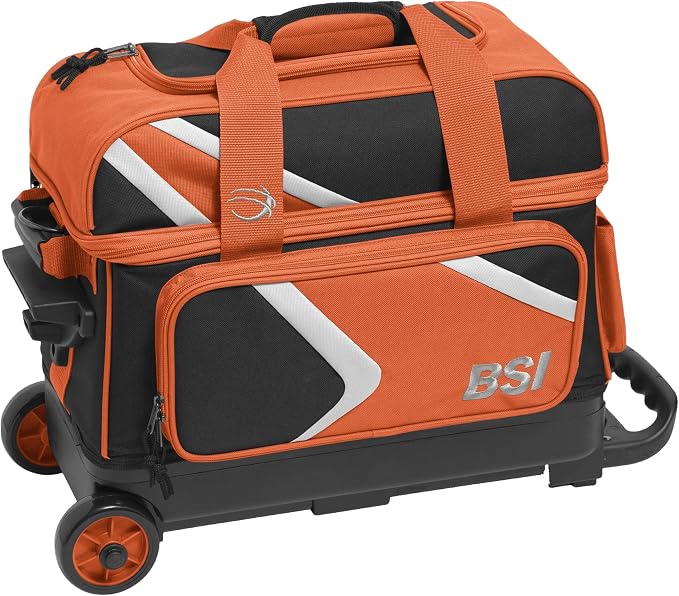 BSI Dash Roller Bowling Bag with Smooth Rolling Wheels, Padded Ball Compartment, Retractable Locking Handle, & Shoe Pocket
