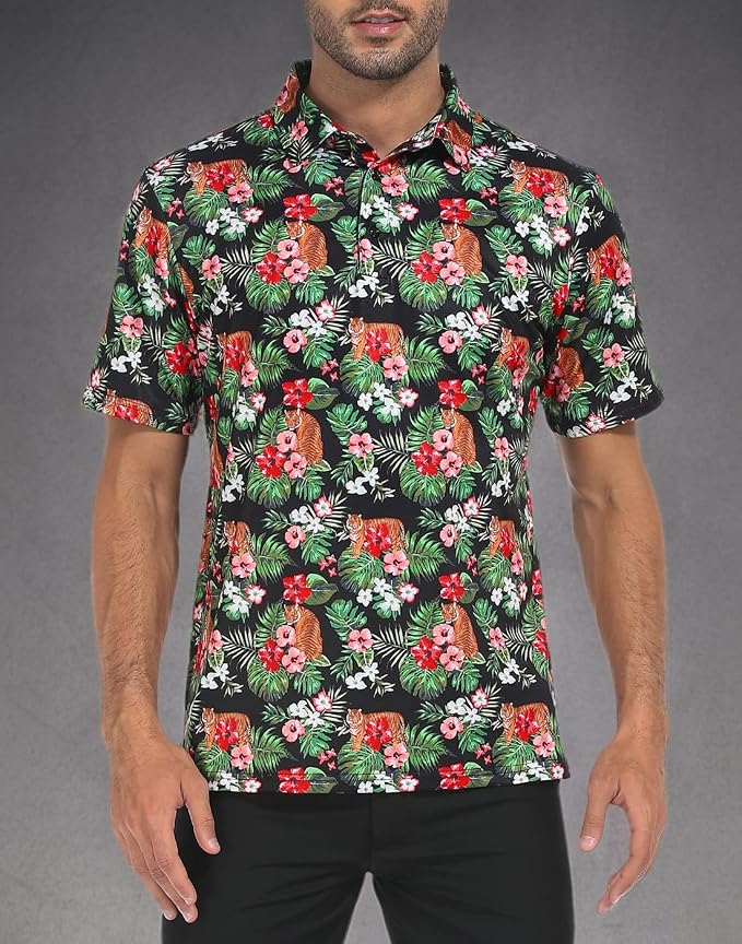 LRD Golf Shirts for Men UPF 50 Moisture Wicking Short Sleeve Polo Shirt