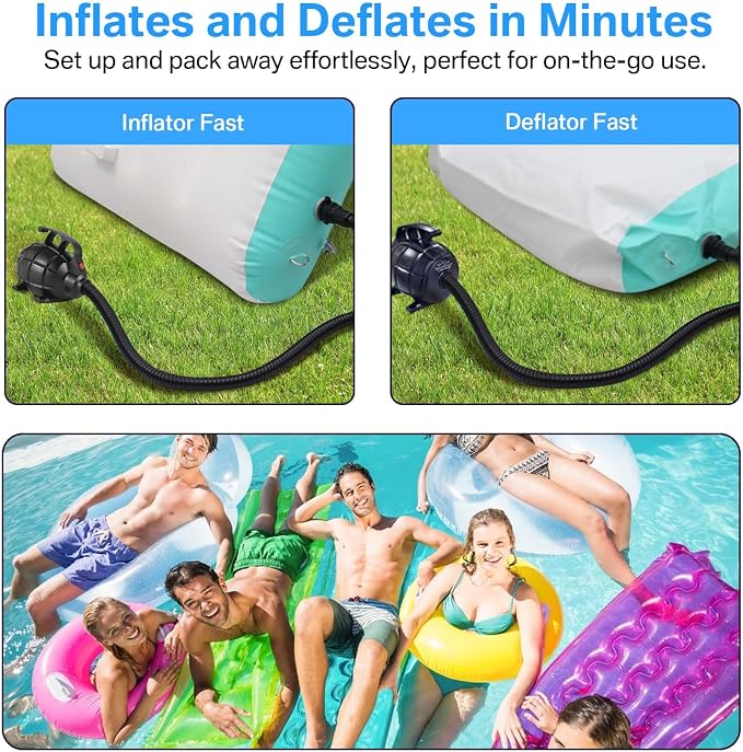 Electric Air Pump for Inflatable Tumbling Track Mat with 4 Nozzles, AC 110-120V Quick-Fill Inflator, Air Pump for Gymnastics/Flooring/Tumbling/Yoga/Taekwondo/Exercise Gym Fitness Mat