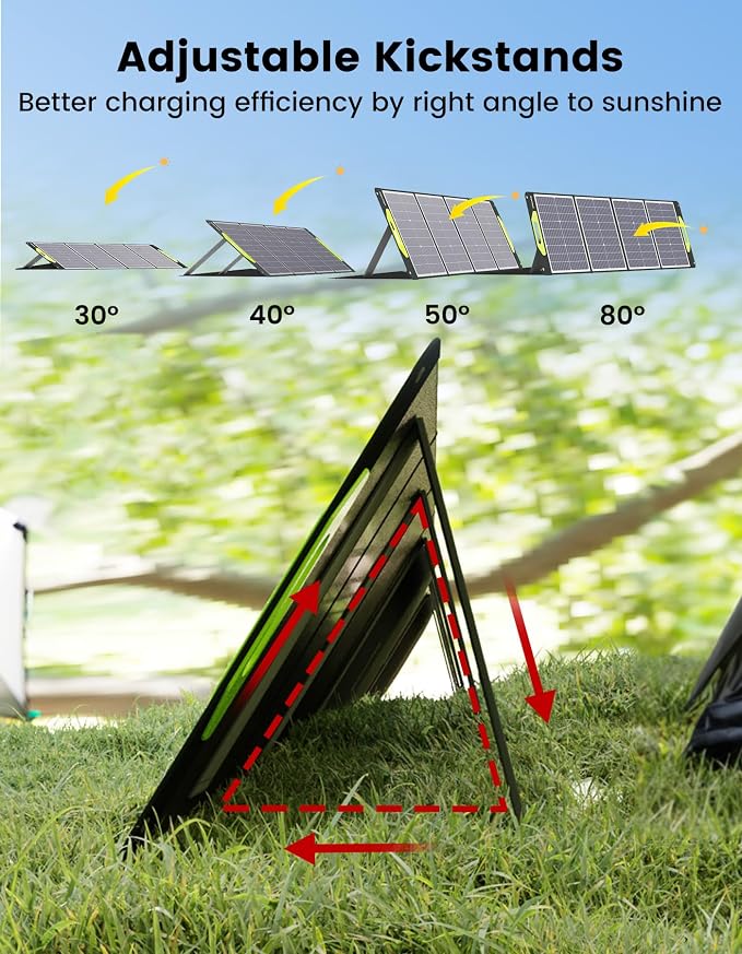 Greenmagic Portable 400 Watt Solar Panel, 39V 400W Foldable Panel Solar Charger Lightweight Durable Compatible with Most 40v Portable Solar Generator Power Station on The Market for RV Camping Home
