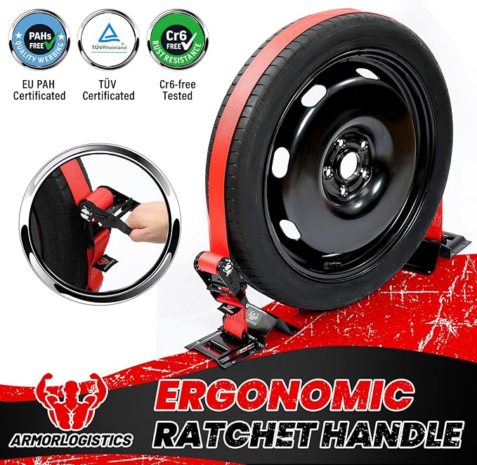 2 Pack E-Track Ratchet Straps, 2" x 8' Heavy Duty Cargo Tie-Downs, 4400LBS Break Strength, Standard E Track Fitting Tie Down, Ultimate Heavy Duty E Track Cargo Strap System for Trailer, Truck