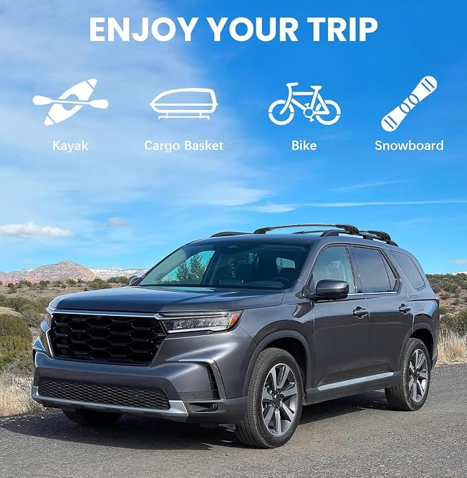 300lbs Roof Rack Cross Bars Compatible with Honda Pilot 2023-2026 Sport TrailSport Touring Elite (Not for LX & EX-L), Aluminum Roof Rails Crossbars Rooftop Cargo Carrier Luggage Rails