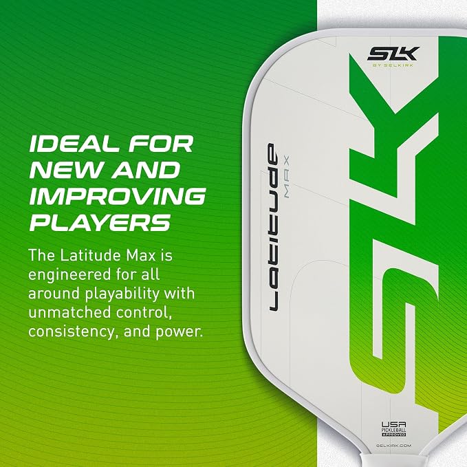 Selkirk Sport SLK Latitude 13mm Pickleball Paddle | Graphite Face with SpinFlex Surface & SX4 Polymer Core | Lightweight Pickleball Paddles for Men & Women | Control, Spin & Power