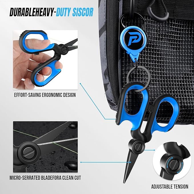 PLUSINNO Fishing Gear, Fishing Tools, Fishing Accessories, Corrosion Resistant Fishing Pliers Kit, Fishing Knife, Floating Fish Lip Gripper Fishing Gifts for Men, Gifts for Fishermen