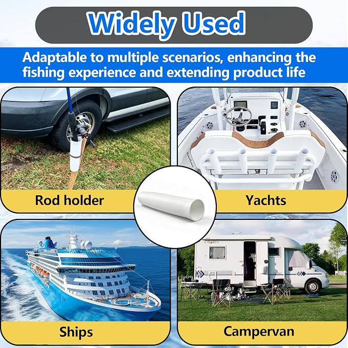 Vinyl Inserts for Fishing Rod Holder, 1-5/8 Inches I.D, 9 Inches Length Fit for Boats, Yachts and Ships