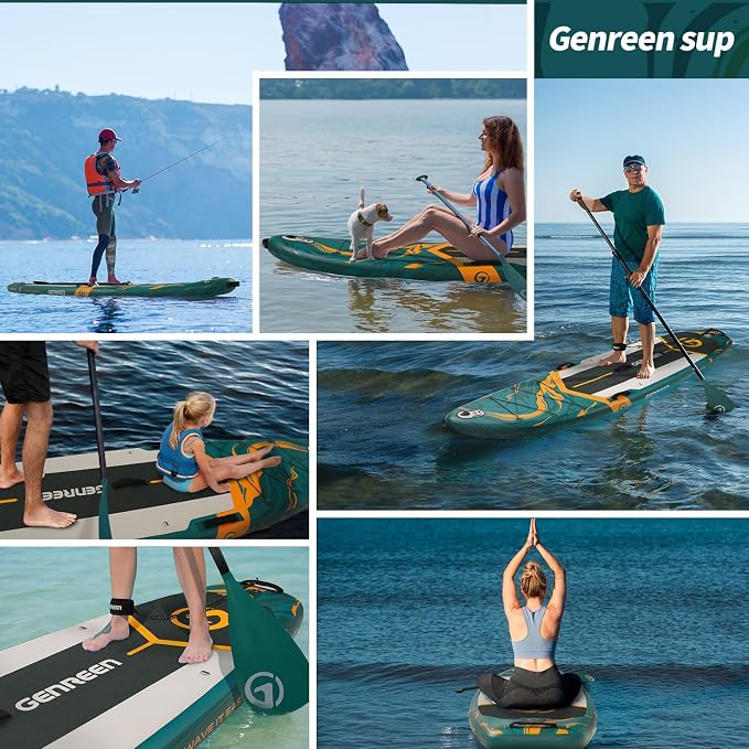 Paddle Board Stand up Paddle Board (Extra Large 11'*33/34") Newly Improved 2 Side Layers 450LBS Quality Inspection×5 (All-Season for JP customers) paddleboards Fishing Family Pet Friendly