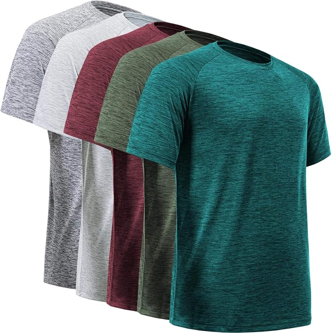 BALENNZ Workout Shirts for Men, Moisture Wicking Quick Dry Active Athletic Men's Gym Performance T Shirts
