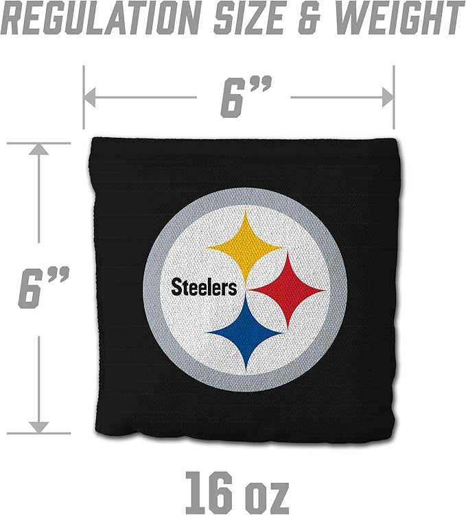 YouTheFan Officially-licensed NFL Set of 8 Cornhole Bags - All Weather Dual Sided Slide & Stop - regulation size