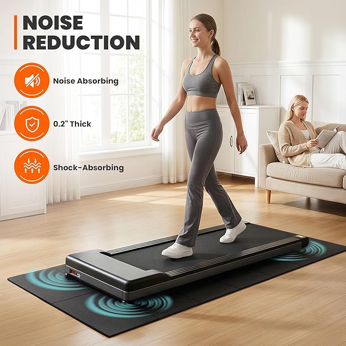 Stepwaver Walking Pad Mat for Carpet, Treamill Mat for Hardwood Floors, High Density, 1/4 Thickness, Folable, Floor Protection for Bike, Elliptical, Treadmill