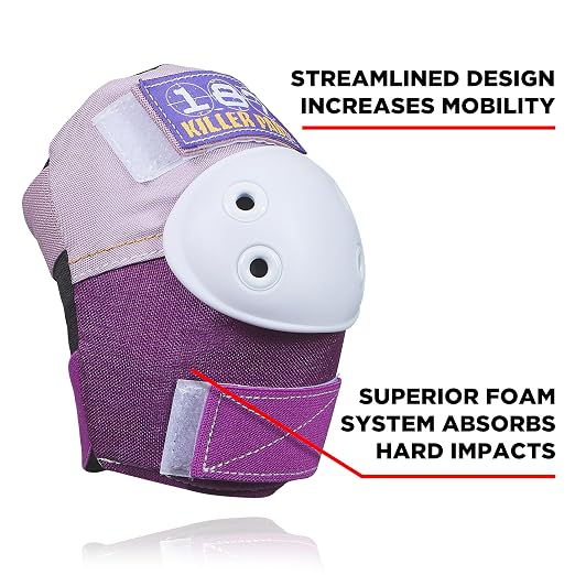 187 Killer Pads Six Pack Pad Set, Protective Gear for Elbows, Knees, and Wrists - Ideal for Skateboarding, Roller Skating, and Inline Skating