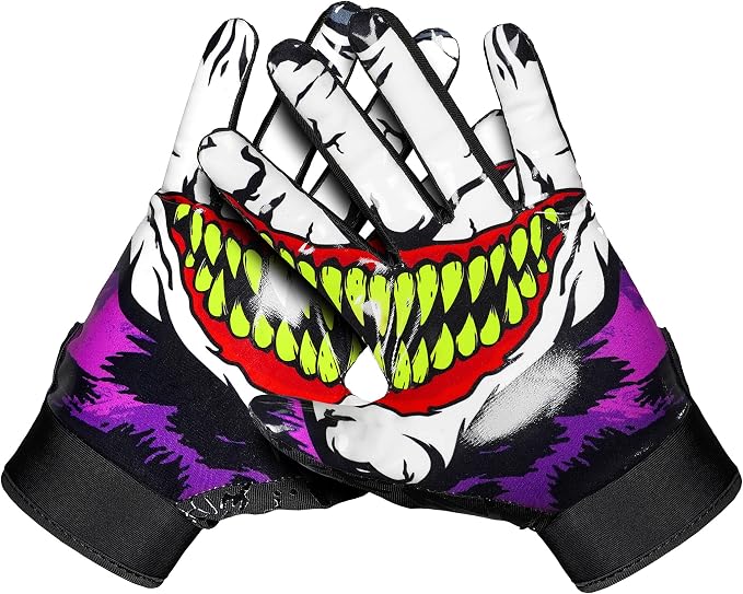 SLEEFS Football Receiver Gloves [1 Pair] - No Slip, Crazy Sticky Silicone Grip - Youth and Adult Sizes