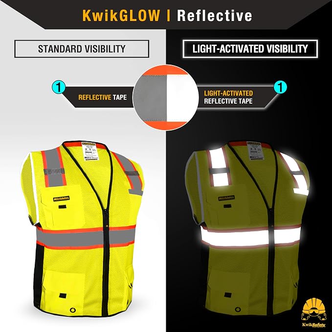 KwikSafety - BIG KAHUNA Safety Vest | Base & Limited Edition | Class 2 Reflective Vest ANSI OSHA Safety Vest for Men