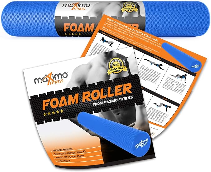 Maximo Fitness Foam Roller - High Density Exercise Roller for Trigger Point Self Massage, Muscle and Back Roller for Fitness, Physical Therapy, Yoga and Pilates, Gym Equipment