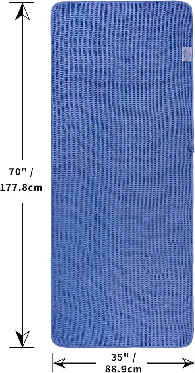POLYTE 430 GSM Microfiber Quick Dry Lint Free Bath Sheet, 70 x 35 in, Set of 2 (Waffle Weave)