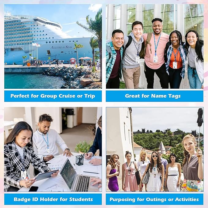 14 Pcs Carnival Cruise Essentials Kit Include Retractable Lanyards for Ship Card, Luggage Tags Holder, Towel Bands, Waterproof Phone Pouch, Magnetic Hook for Carnival, NCL, MSC, Costa 2026-2027
