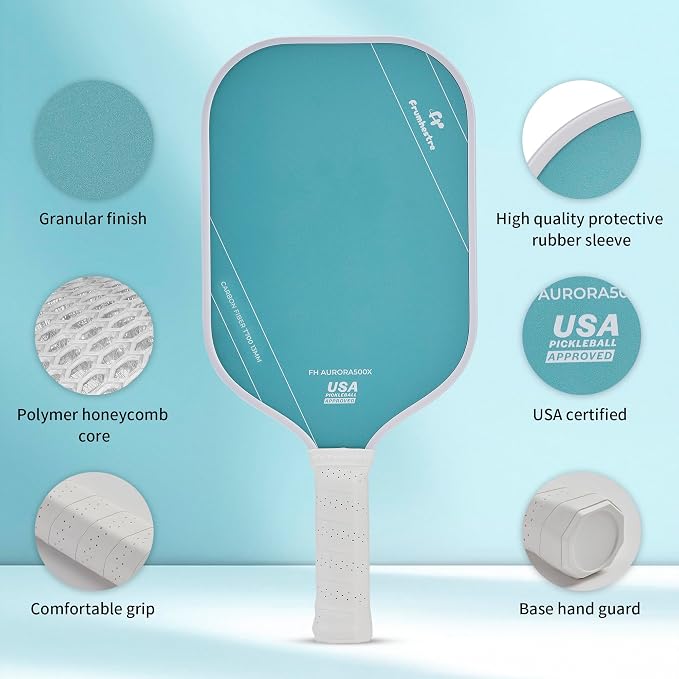 FH-500 T700 Pickleball Racket, 14MM Thick Two-Handed Offensive Pickleball Racket, Speed and Control