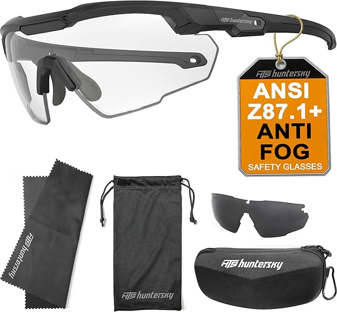 HTS HUNTERSKY Ballistic Tactical Shooting Glasses ANSI Z87+ UV400 Protective Eyewear