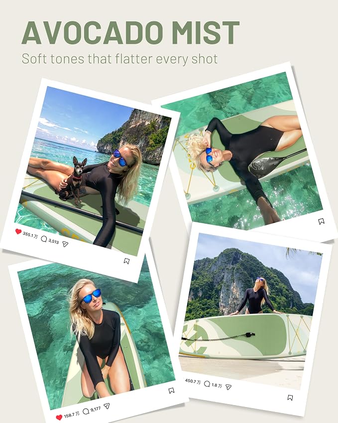 CETANA Extra Wide Inflatable Paddle Board 11'6 x 35" x 6", 450LB High Weight Capacity Wide Stable Stand Up Paddle Board for Beginners, 2–3 Person Large Paddleboard with 3 Fins, Dual Bungee, 15 D Rings