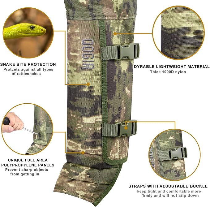 Snake Chaps: Snake Gaiters for Men Offer Snake Bite Protection from Ankle to Thigh