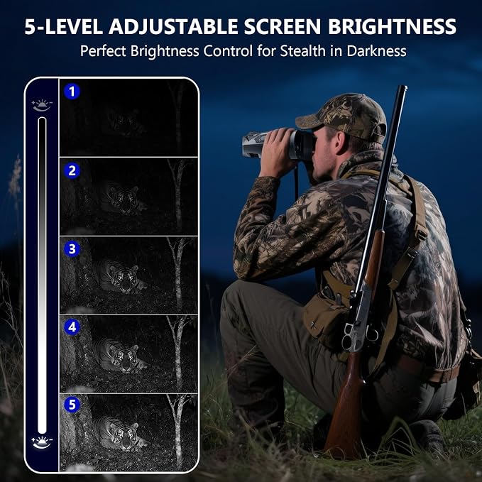 4K Night Vision Goggles, 4.0" HD Screen Night Vision Binoculars with 5000mAh Rechargeable Battery, 64GB TF Card for Photo & Video, Infrared Binocular for Adults, Camping, Wildlife Observation