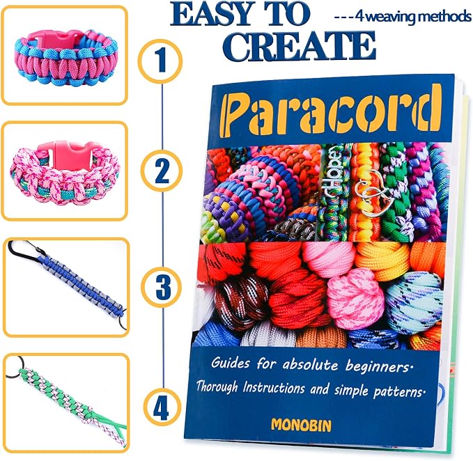 Paracord Combo Kit - 36 Colors, Multifunction Ropes & Accessories for Crafts