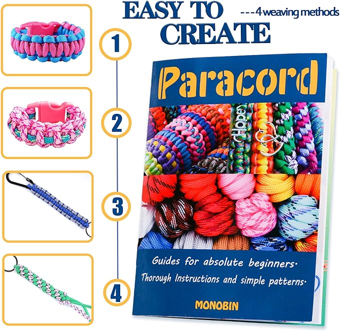 Paracord Combo Kit - 36 Colors, Multifunction Ropes & Accessories for Crafts