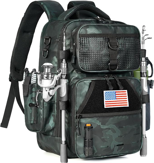 Ghosthorn Fishing Backpack Waterproof Tackle Bag Sling Bag Gift