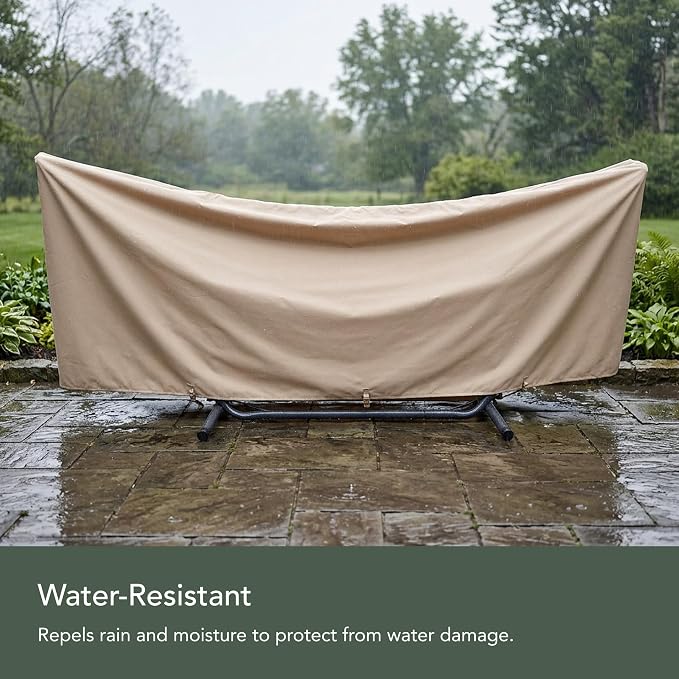 Covermates Ultima Hammock Cover – Heavy-Duty 600D Ripstop Polyester with Waterproof Seams, Adjustable Buckle Straps, All-Weather Protection for Hammocks & Stands, 188W x 58D x 20H, Ripstop Tan