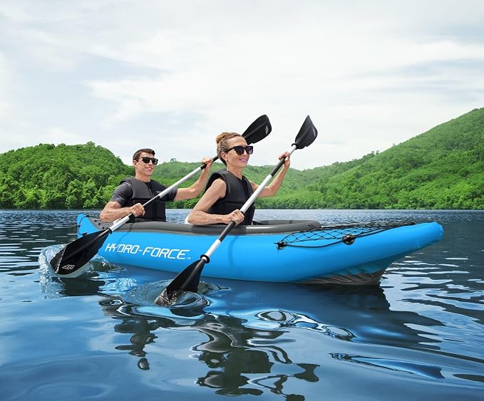 Bestway Hydro Force Inflatable Kayak Set | Includes Seat, Paddle, Hand Pump, Storage Carry Bag | Great for Adults, Kids and Families