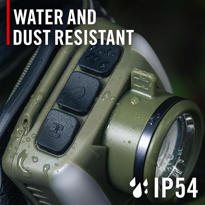 Coast FL97R Voice-Controlled 1200 Lumen Rechargeable LED Headlamp with Pure Beam Spot & Flood, ARC Lighting, Red & Green Color Modes, Glide Focus Radial Arm Dial and USB-C Charge Port, Desert