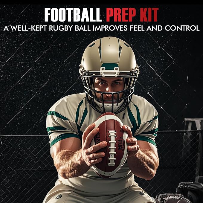 Football Prep Kit - for Secure Grip & Improved Tack, Football Accessories & Leather Football Mud - Designed for Professional & Youth Football Players, Complete Set with 2 Wax Bars & 1 Brush