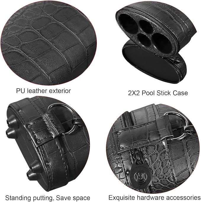 2X2 Billiards Pool Cue Tube Carrying Case