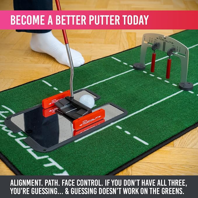 PuttOUT Magnetic Putting Mirror with Adjustable Gate