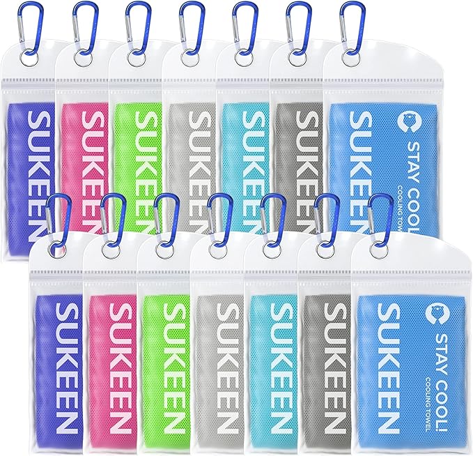 Sukeen Cooling Towels(40"x12") for Neck & Head, Soft Breathable Chilly Towel for Yoga, Golf, Gym, Camping, Running, Workout & More Activities