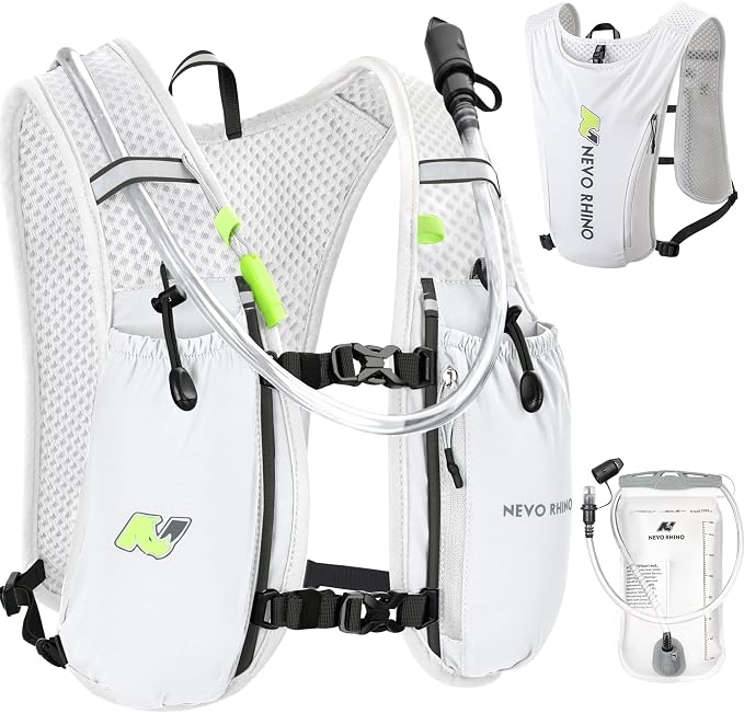 N NEVO RHINO Running Vest,Hydration Vest 5L with 1.5L Water Bladder,Lightweight Hydration Pack Water Backpack for Hiking Race